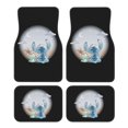 Stitch 4 Piece Car Floor Mats for Front & Rear Anime Cartoon AllSeason