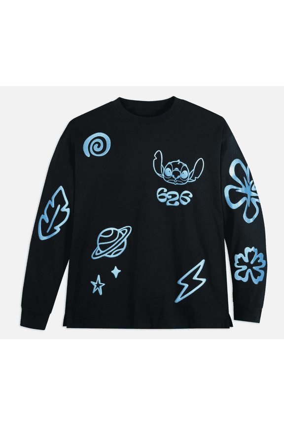 Stitch 626 Celebration Crew Black Long Sleeve Spirit Jersey Size Large