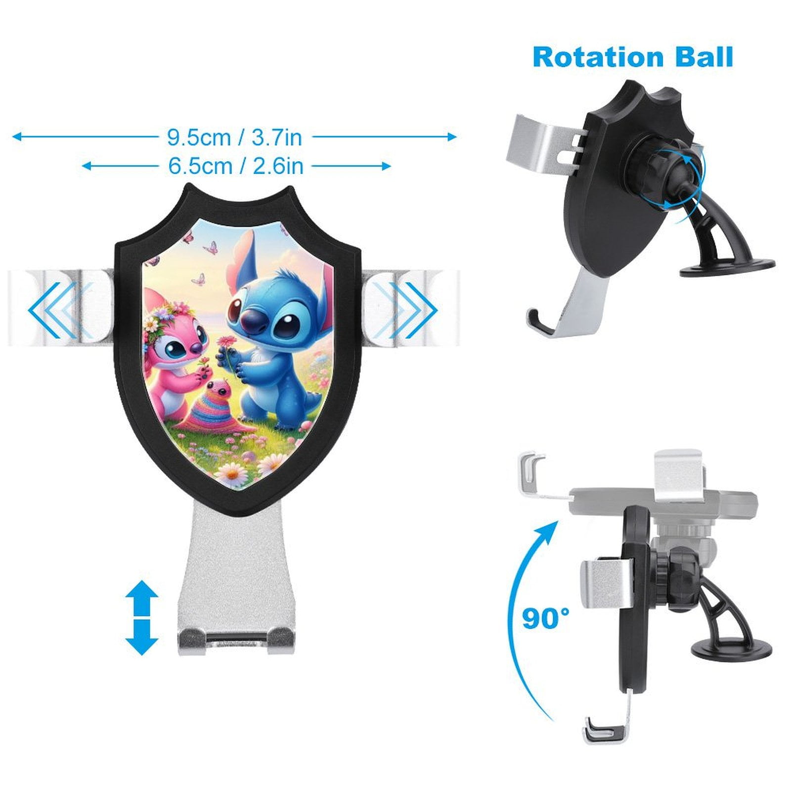 Stitch Abomination Car Phone Mount Phone Holders Metal Hook Clip Air