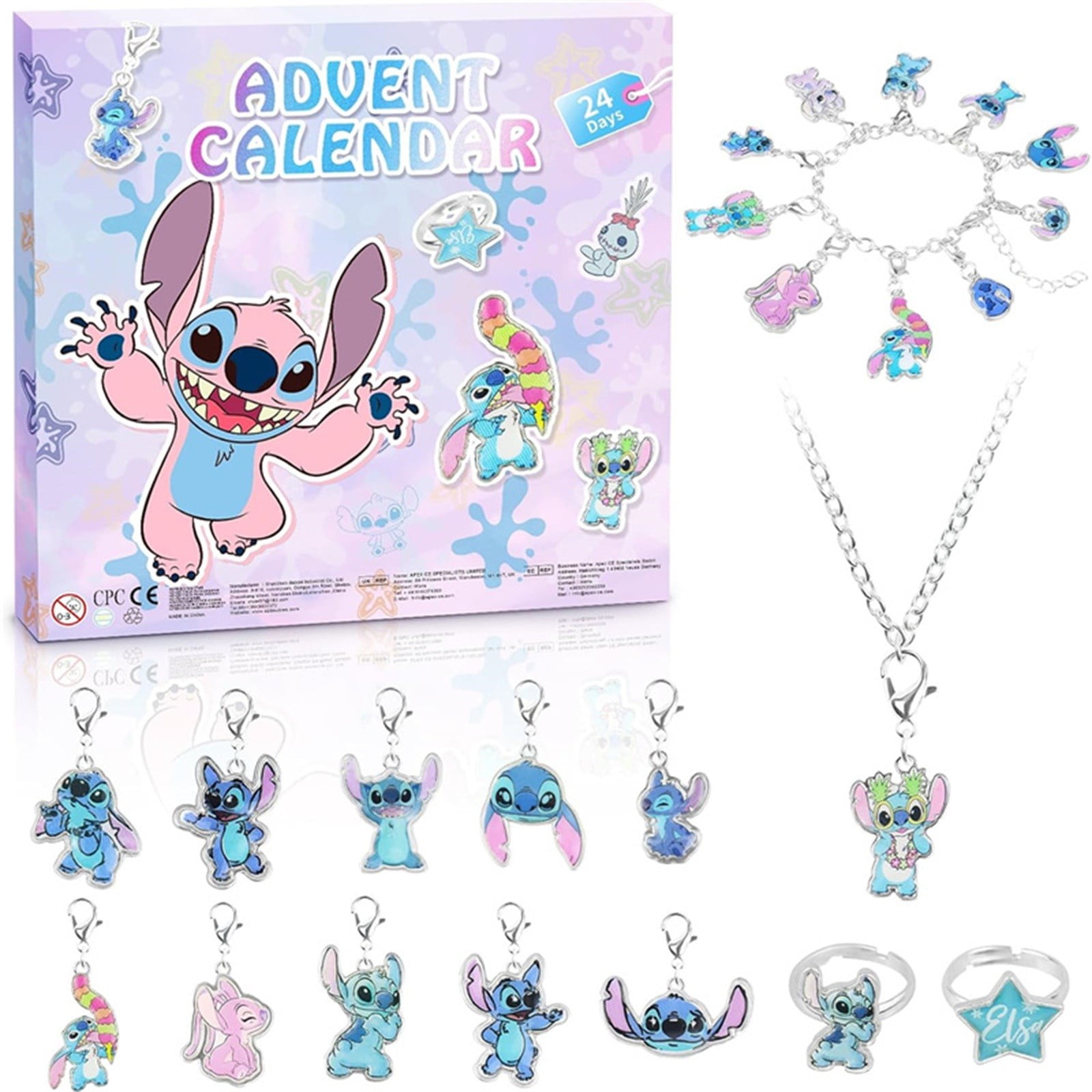 Stitch Advent Calendar 2024 Girls,24 Days Christmas Countdown Calendar