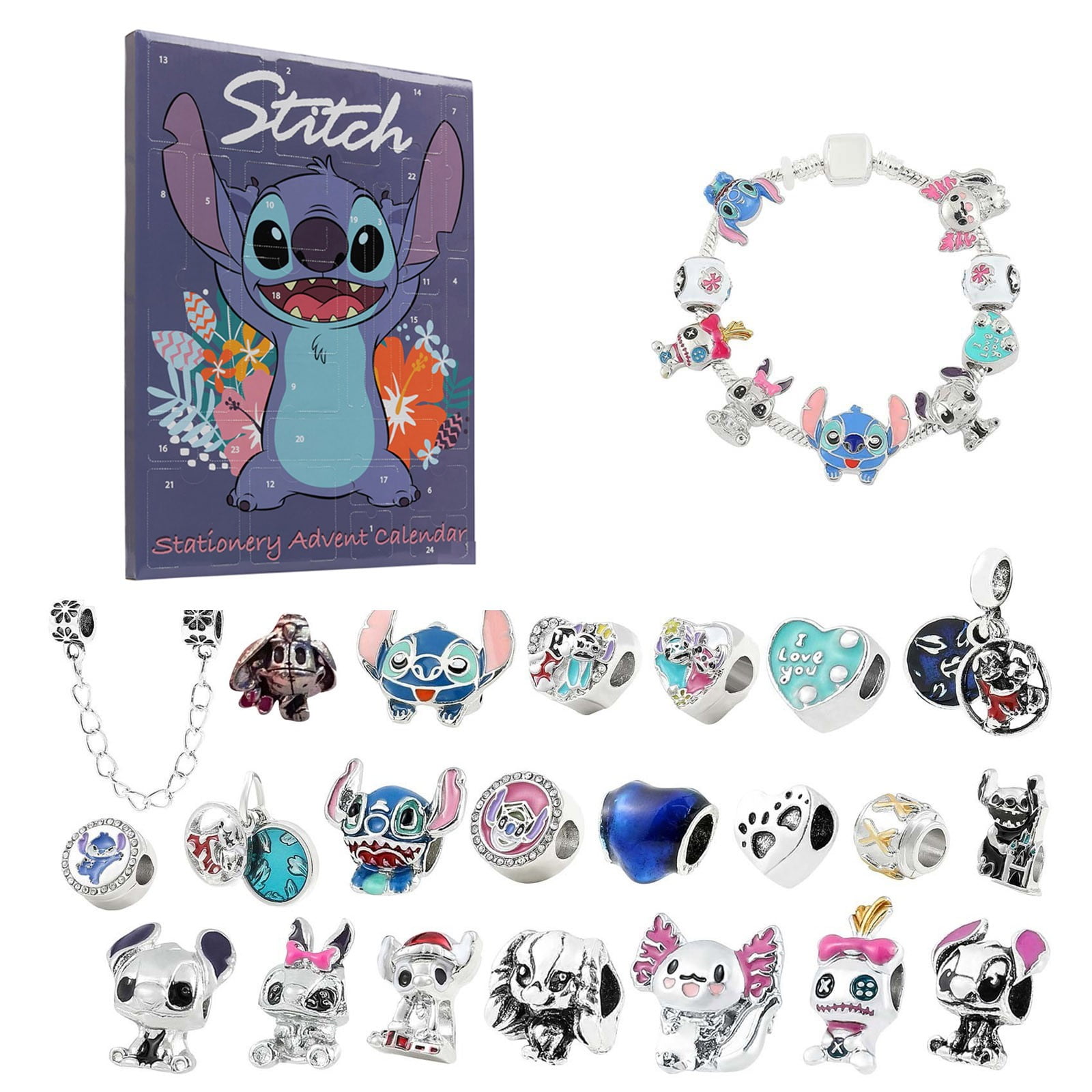 Stitch Advent Calendar 2024 Girls, 24 Days Christmas Countdown Calendar