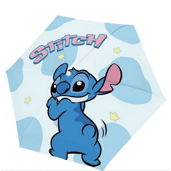 Stitch All Weather Compact Safe Manual Open/Close Umbrella UV Protection Black Coated Inside