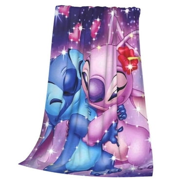Stitch And Angel Blanket Soft Cozy Fleece Throw Blanket Plush Lightweight Warm Fuzzy Flannel Blankets And Throws For Boys Girls Adults Couch Sofa Bed 50x40