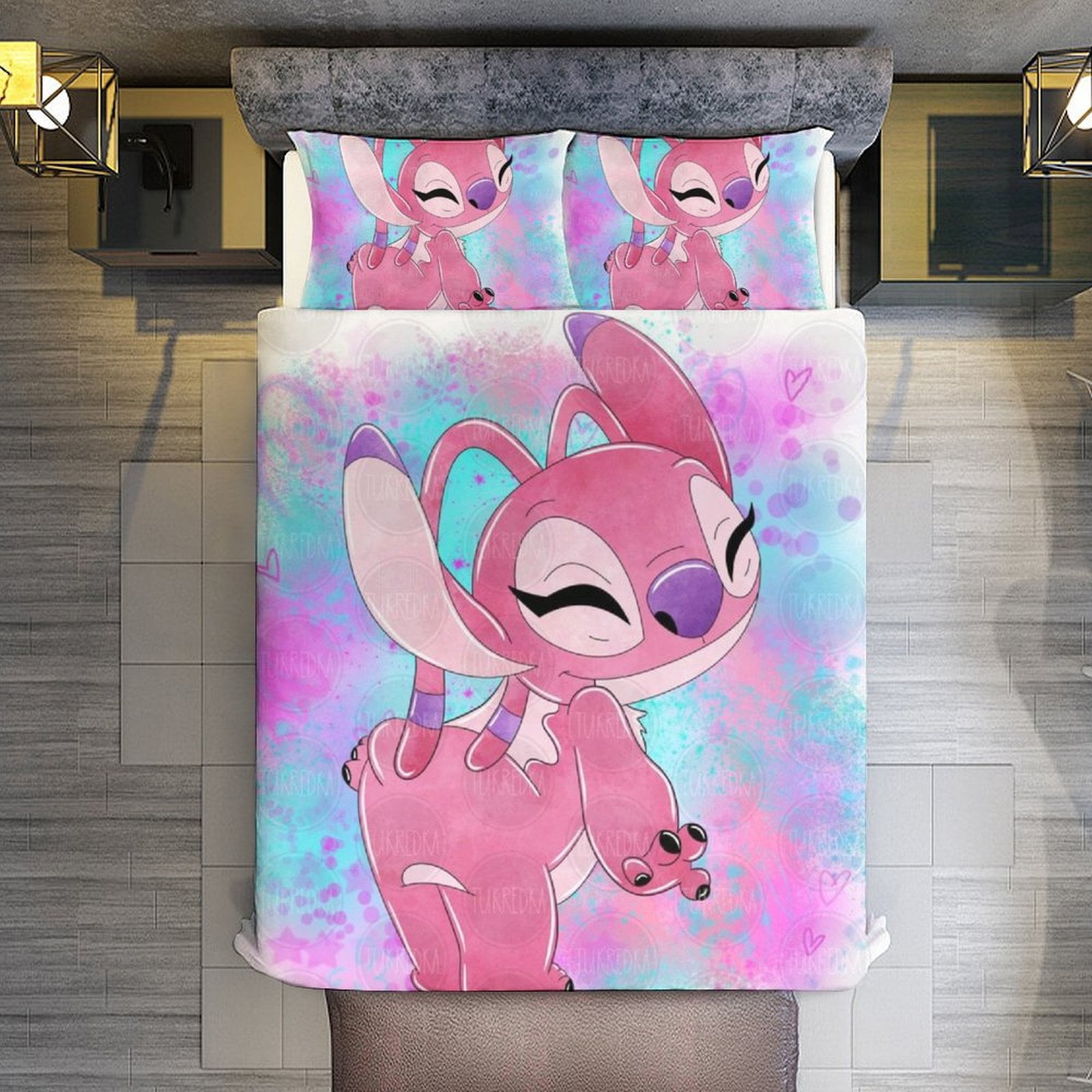 Stitch Angel Cute Clip Art Bedding Duvet Cover Queen Size for Kids and ...