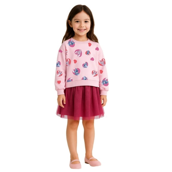 Stitch & Angel Girls Sweatshirt Tutu Dress, Sizes 4-12