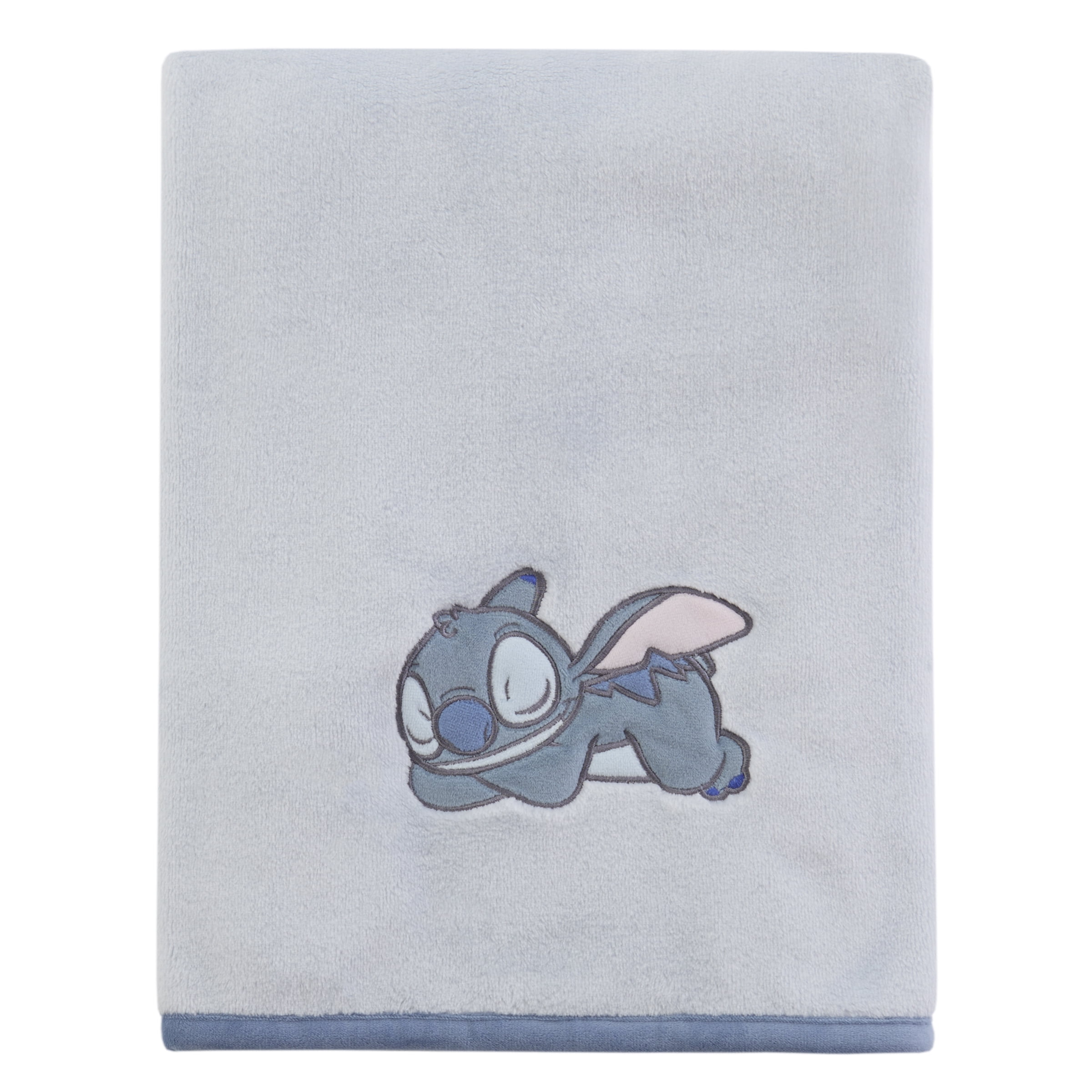 Stitch Appliqued Baby Blanket, Blue, Infant Boy