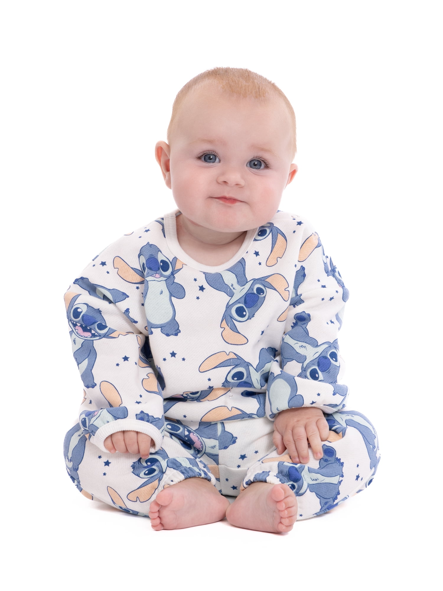 Stitch Baby Boys or Girls Bubble Sleeve Printed Sweatshirt and Joggers Set, 2-Piece, Sizes 0/3M-24M