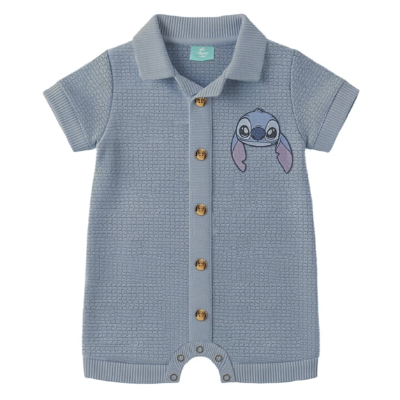 Stitch Baby Boy Knit Romper, Sizes 0/3 Months-24 Months