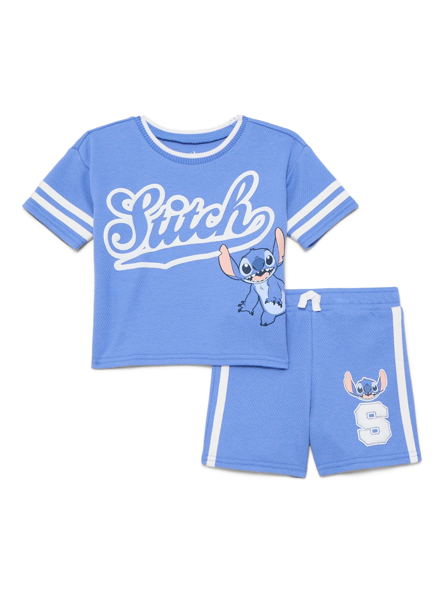 Stitch Baby Boys Athletic Graphic Tee and Shorts Set, 2-Piece, Sizes 0/3M-24M
