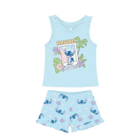Bluey Stitch Baby Girl Short Set, Sizes 0-9 Months
