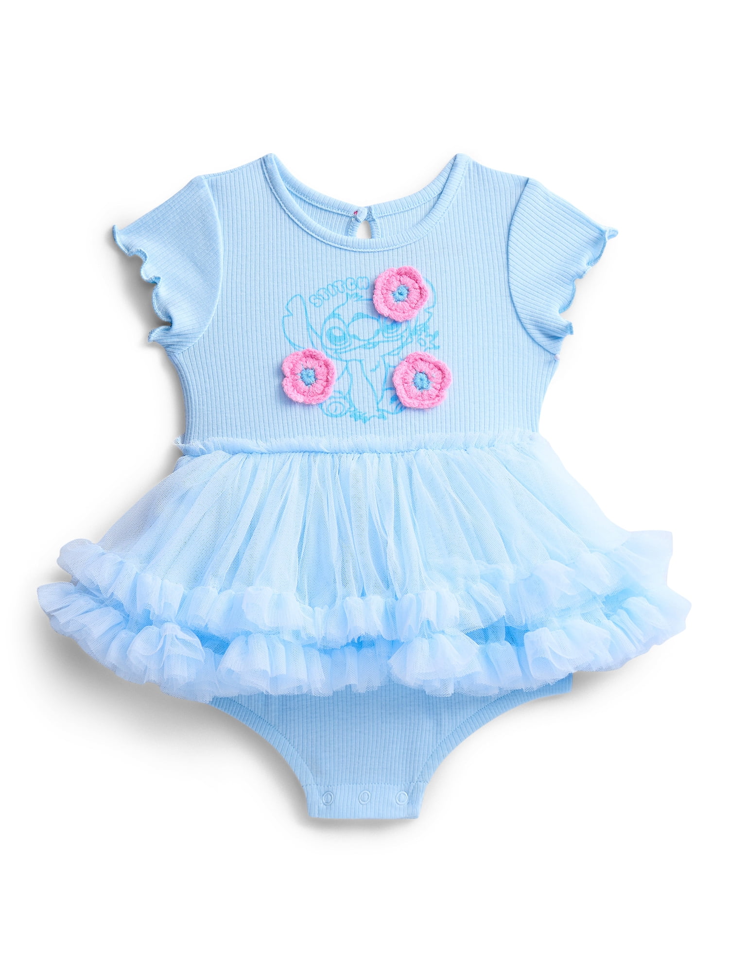 Stitch Baby Girls Graphic Tutu Dress Dress Bodysuit with Short Sleeves, Sizes 0/3M-6/9M