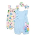 thumbnail image 1 of Stitch Baby Girls Romper Set, 2-Pack, Sizes 0-24 Months, 1 of 14