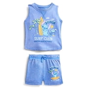 Disney Stitch Baby Boys Sleeveless Graphic Tank Top and Shorts Set, 2-Piece, Sizes 0/3M-24M