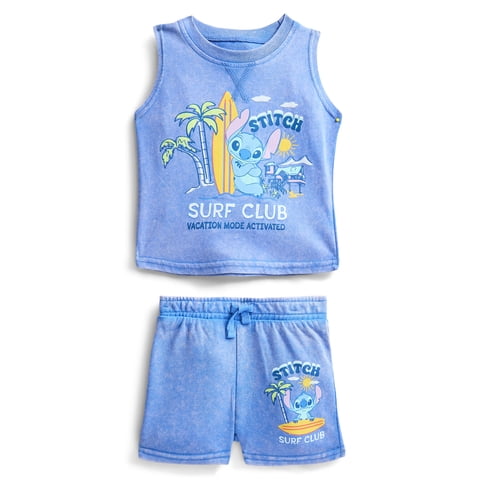 Disney Stitch Baby Boys Sleeveless Graphic Tank Top and Shorts Set, 2-Piece, Sizes 0/3M-24M