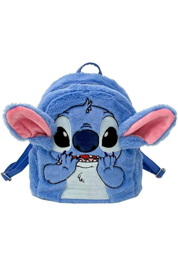Stitch Backpack Plush Backpack Cute Mini Furry Backpack Cartoon Small Backpack Anime Blue Simple Modern Bag Backpack Gift
