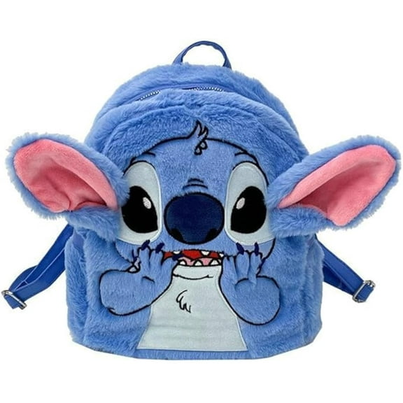 Stitch Backpack Plush Backpack Cute Mini Furry Backpack Cartoon Small Backpack Anime Blue Simple Modern Bag Backpack Gift