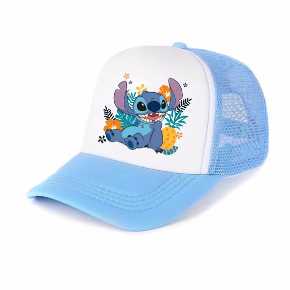 Stitch Baseball Cap,Cute Cartoon Mesh Cap,Breathable Summer Sun Hat with Adjustable Strap,Perfect for Beach,Park