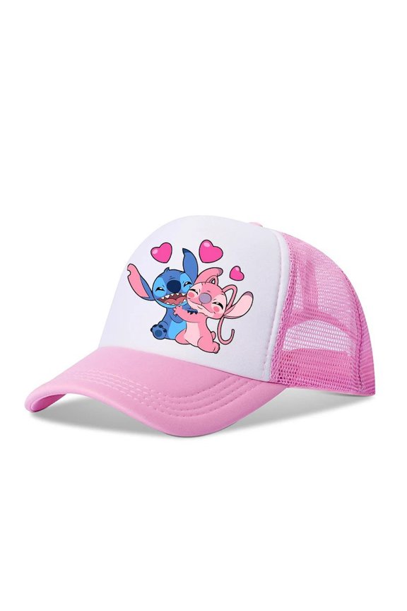 Stitch Baseball Cap,Cute Cartoon Mesh Cap,Breathable Summer Sun Hat with Adjustable Strap,Perfect for Beach,Park
