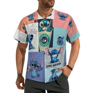 Stitch Baseball Jersey Button Down Personalized T-shirt Sports Fans Print Tee for Women Men XS