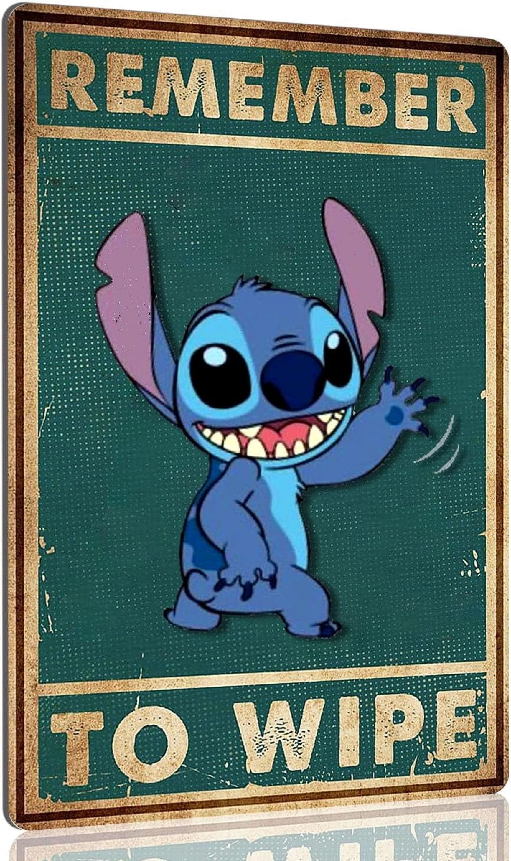 Stitch Sign In Stitch Bathroom Decor Remember To Wipe Metal Tin Sign For Kitchen Home ...