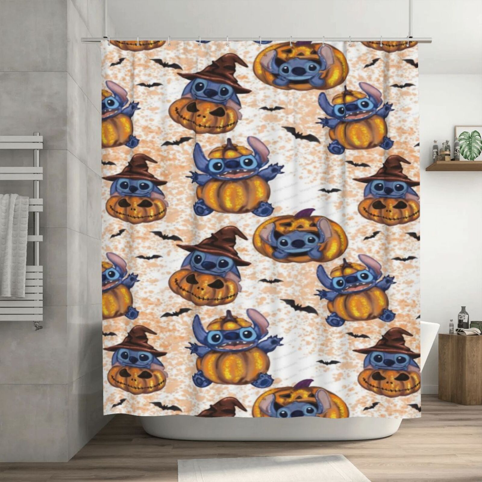 Stitch Bathroom Shower Curtain Liner Polyester Shower Curtain ...