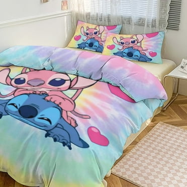 Stitch Bedding Set Anime Three-piece for Boys Girls Teens Twin