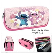 Stitch Big Capacity Cartoon Pencil Case Anime Pencil Pouch Pen Case Cute Pencil Box Pencil Bag for Teen Women Men