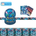 thumbnail image 1 of Birthday Party Supplies, Birthday Party Decorations Disposable Dinnerware Set Paper Plate and Napkins Tablecloth Cartoon Themed Party Decorations Set for 20 Guests, 1 of 5