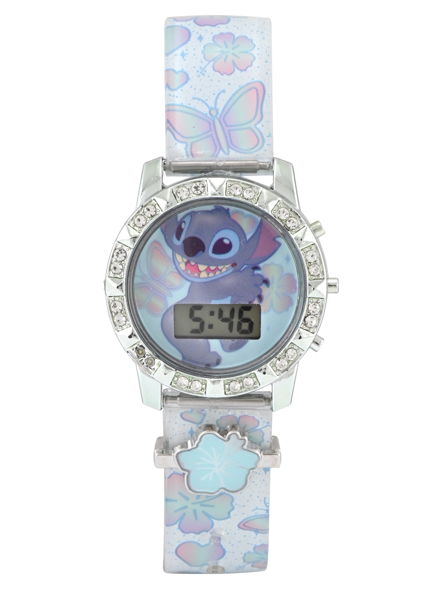 DISNEY Lilo and Stitch Unisex Child Light Blue LCD Watch, LAS4165WM