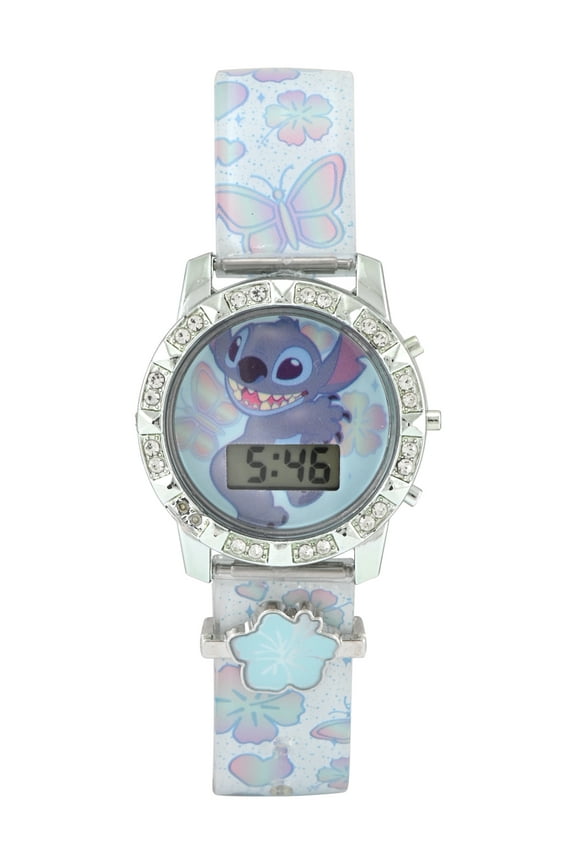 Lilo and Stitch Unisex Child Light Blue LCD Watch, LAS4165WM