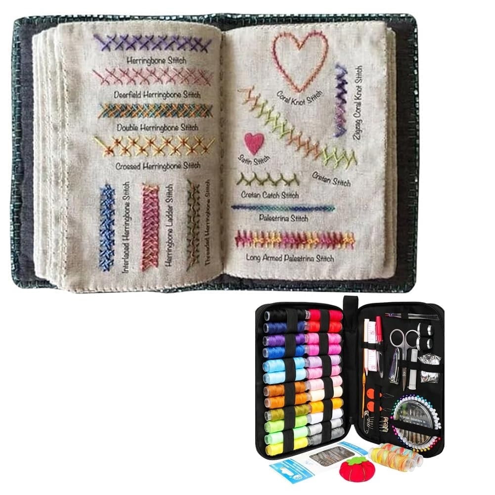 Embroidery Sewing Book, Stitch Book Embroidery, Embroidery Starter Kit Enthusiasts & Beginners Ideal for DIY, Gift Choice