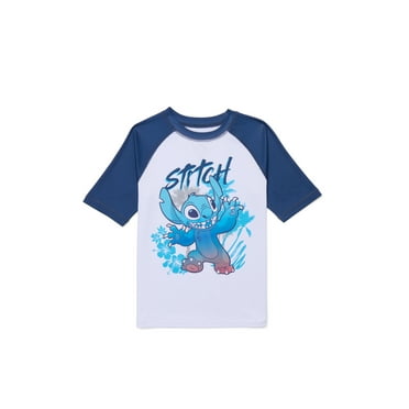 Stitch Boys Swim Rash Guard with Short Sleeves, Sizes 4-12