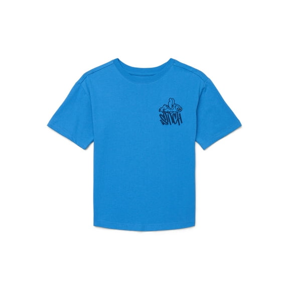 Stitch Boys Graphic Retro Print Tee with Short Sleeves, Sizes 4-18
