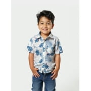 SPIDER-MAN Bluey and Bingo Boys Short Sleeve Tropical Graphic Button-Up Cotton Tee, Sizes 4-18