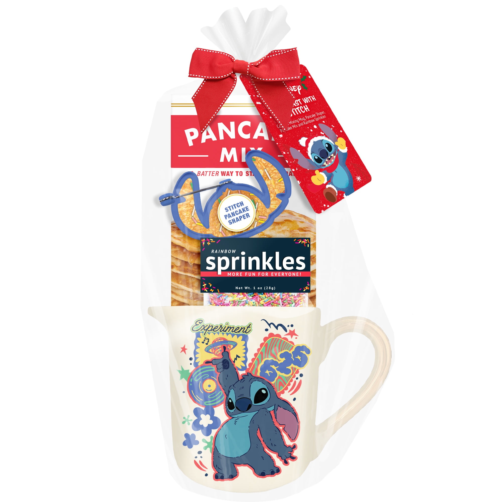 Stitch Breakfast Gift Set, Collectible Ceramic Mixing Bowl, Pancake Mix, Stitch Pancake Mold, Sprinkles, 6oz
