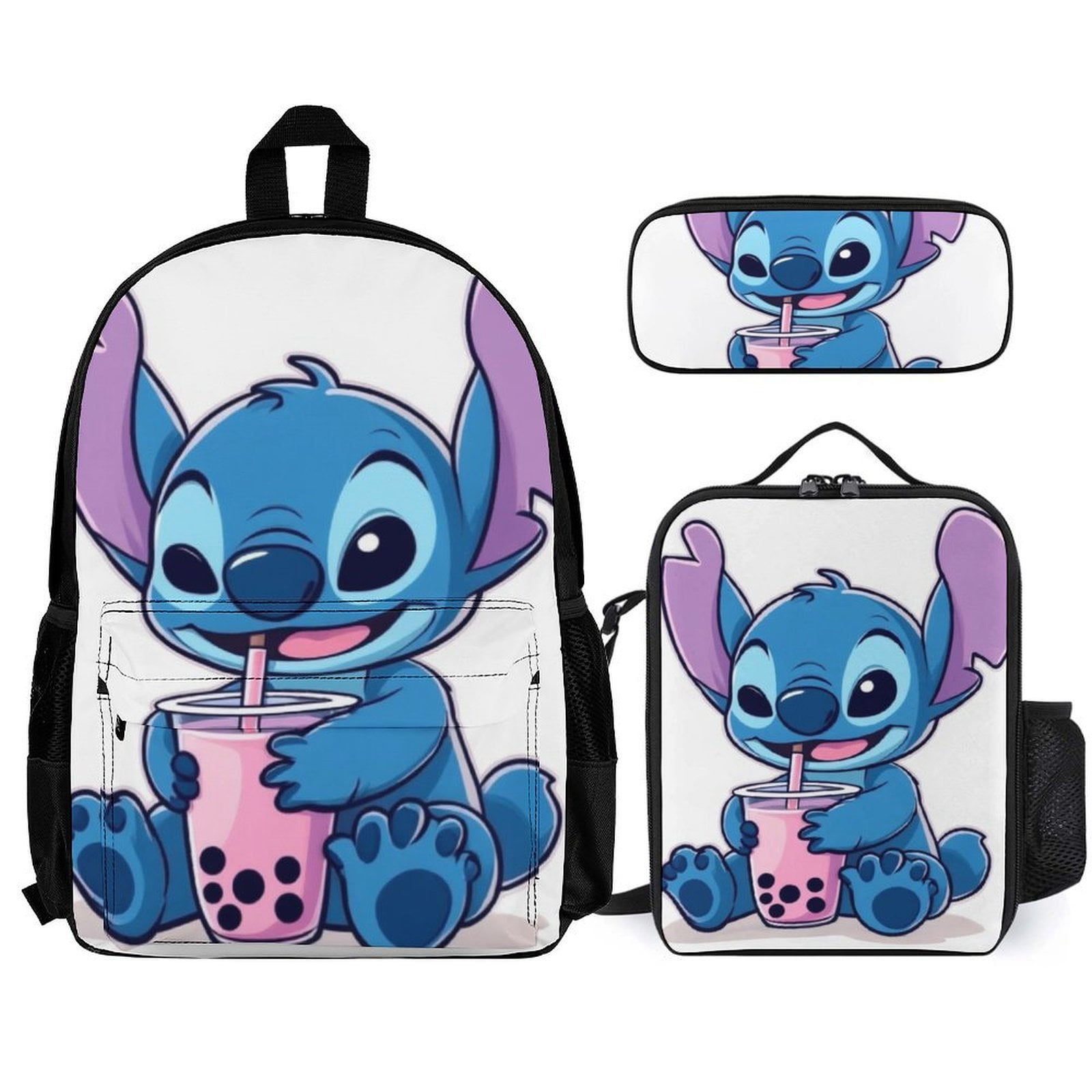 Stitch Bubble Tea Backpack 3pcs/set Backpack For Travel With Lunch Bags ...