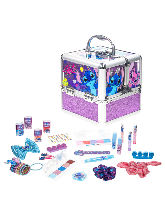Stitch Beauty Deluxe Train Case, Make Up for Girls, Ages 3+, by Townley Girl
