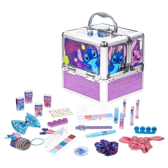 Stitch Beauty Deluxe Train Case, Make Up for Girls, Ages 3+, by Townley Girl