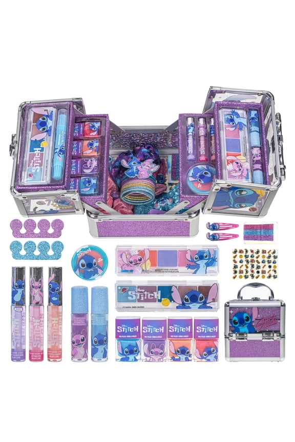 Stitch Beauty Deluxe Train Case, Make Up for Girls, Ages 3+, by Townley Girl