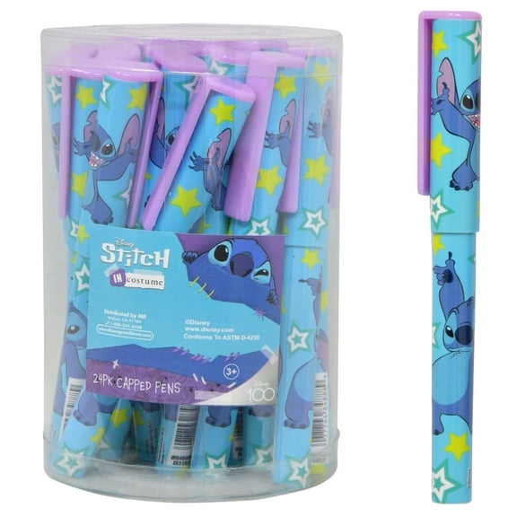 Stitch Capped Pens in PVC Canister -24pcs
