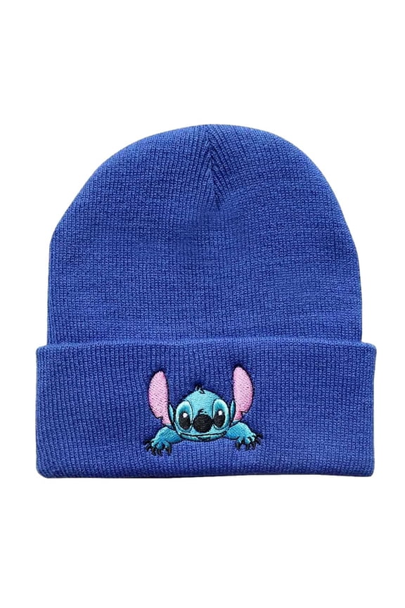 Stitch Cartoon Character Blue Adult Size Beanie Hat