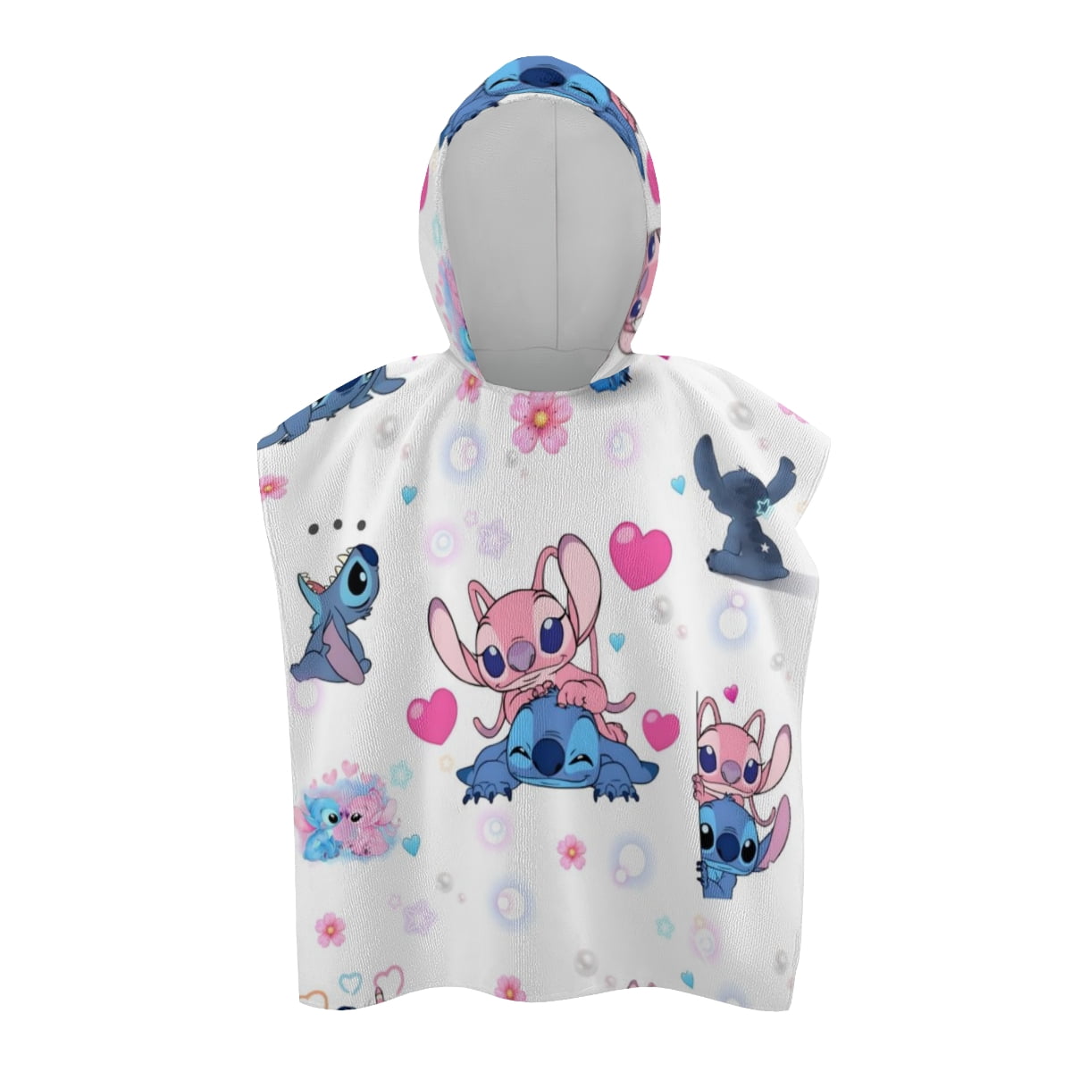 Stitch Cartoon Kids Soft Hooded Bath Robe Kids Warm Gamer Robe ...