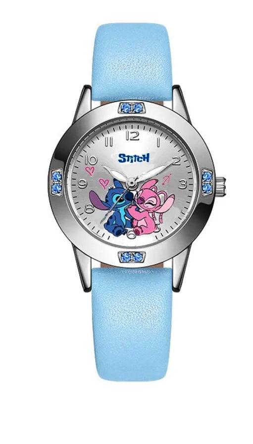 MAINSTREET CLASSICS Stitch Character Blue Leather Band Wrist Watch