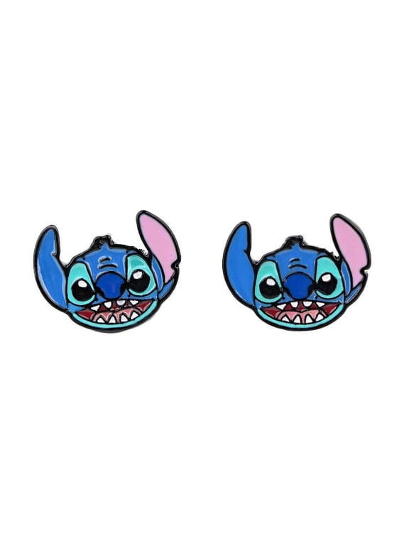 Stitch Character Face Metal Stud Earrings