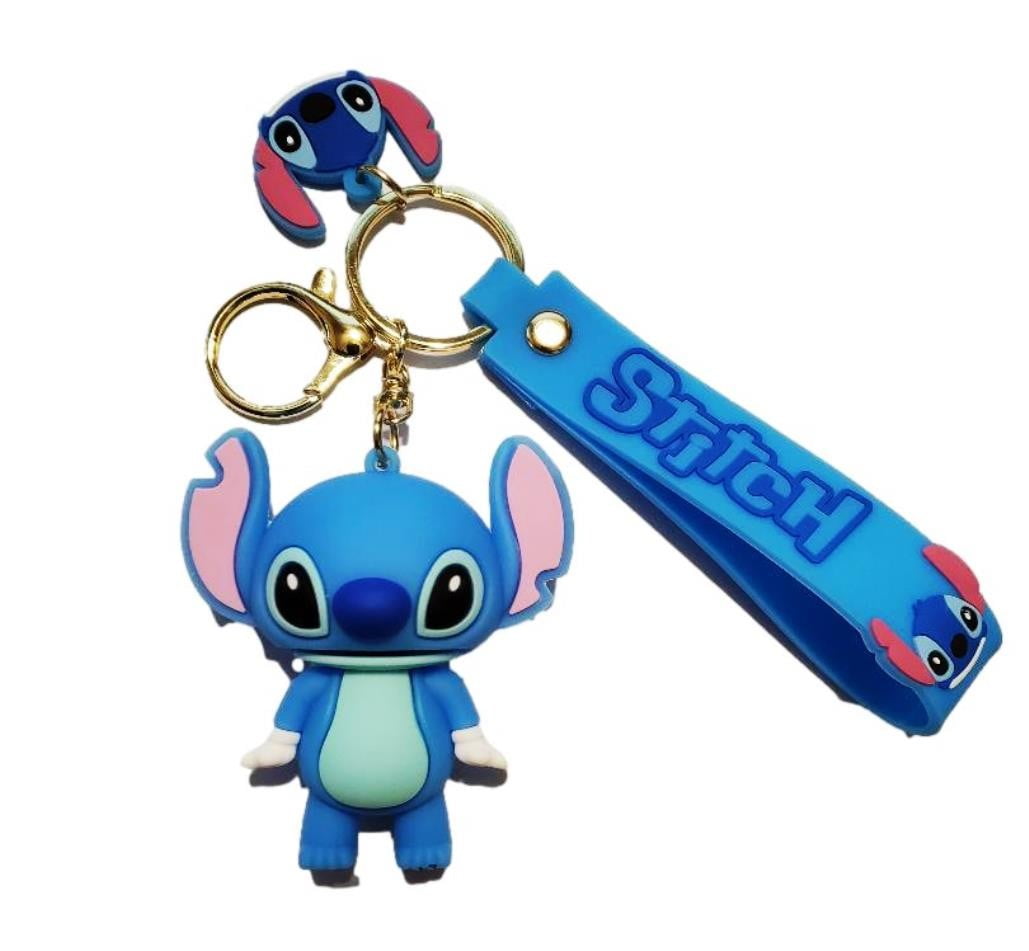 Cute Lilo Stitch 3D Silicone Keychain Key Chain Ring Pendant Game New