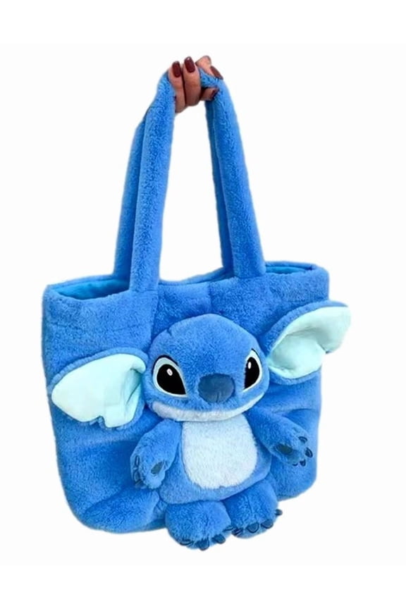 Stitch Character Soft Plush 14in Tall Tote Handbag