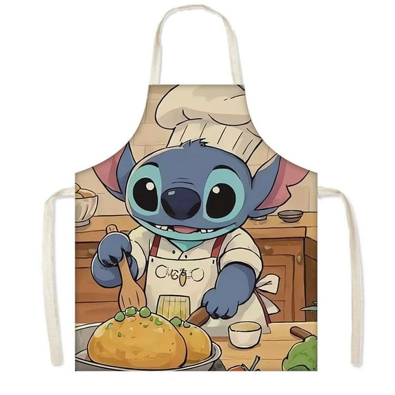 Stitch Chef Aprons Adjustable, BBQ Waterproof & Oil-Proof Aprons  Cute Gifts  75x65cm