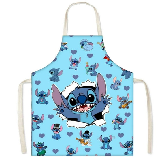 Stitch Chef Aprons Adjustable, BBQ Waterproof & Oil-Proof Aprons  Cute Gifts  75x65cm