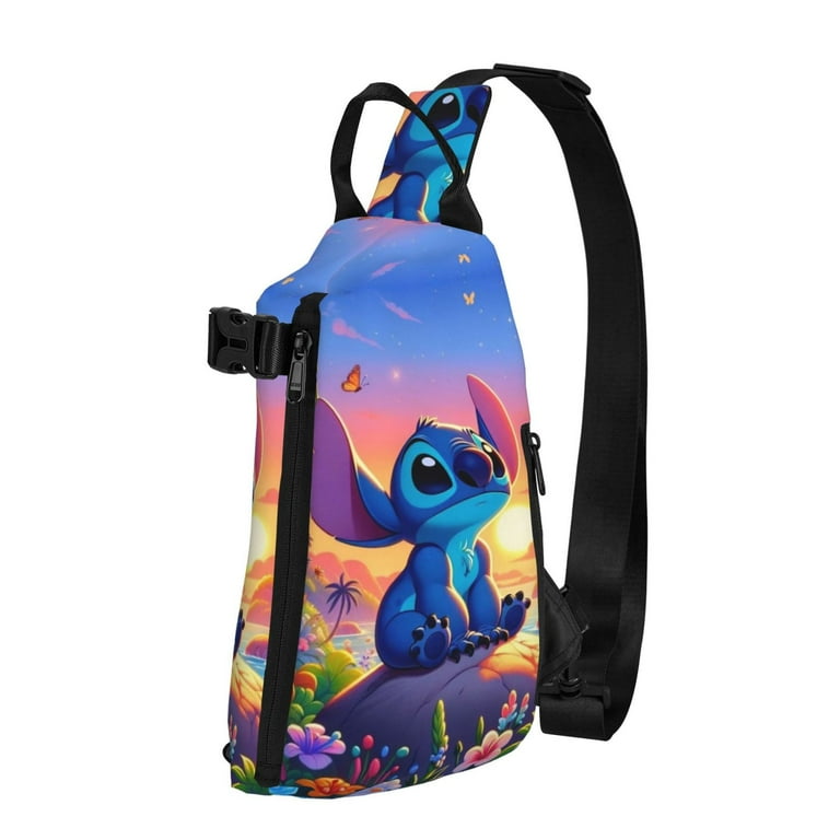 Stitch Chest Sling Bag Crossbody Shoulder Backpack Adjustable 