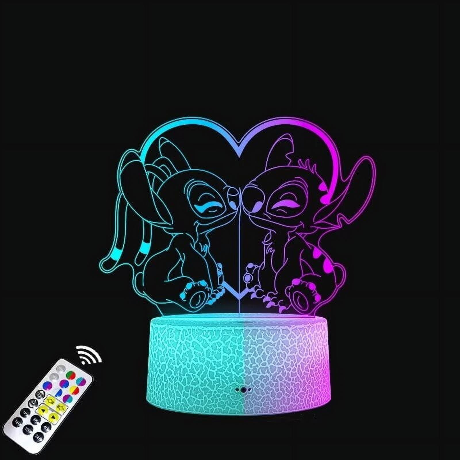 Stitch Colorful Night Light for Kids Room, Desk Lamp with Remote